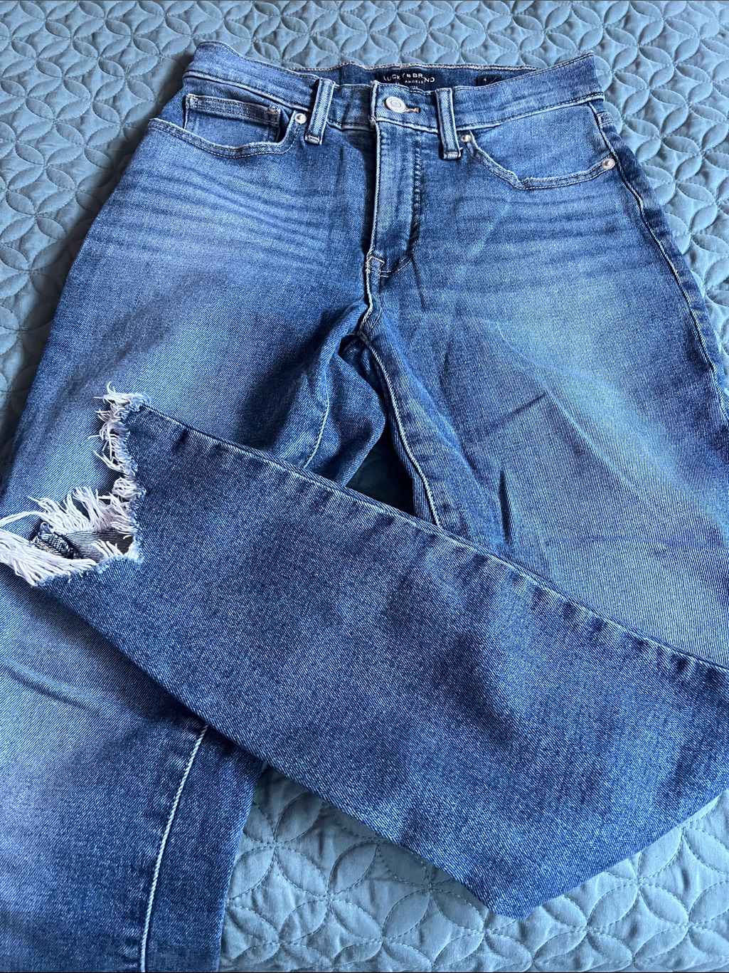 Lucky Brand Women's Blue Distressed Skinny Jeans